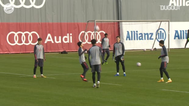 FC Bayern train before taking on Atlético Madrid